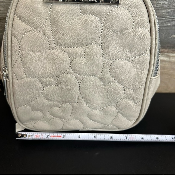 🆕 Betsey Johnson Hearts Backpack Quilted Small Bisque Beige NWT Other - Picture 2 of 8